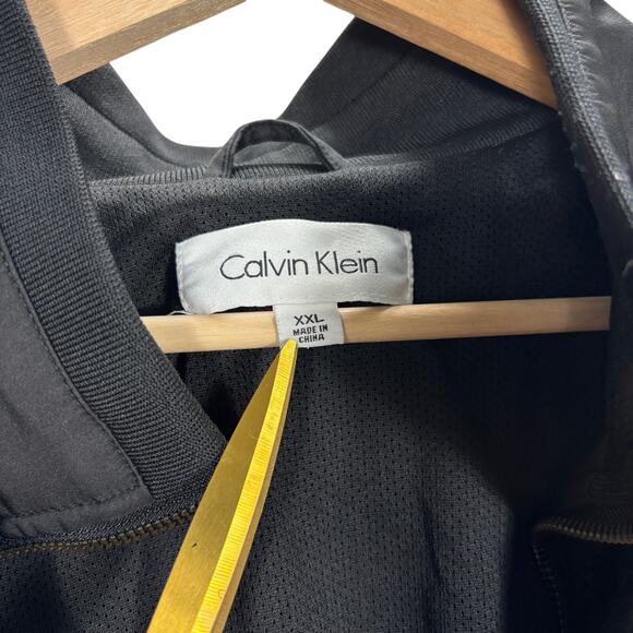 Calvin Klein Men's XXL Black Full Zip Jacket Windbreaker Mesh Lined Performance - Picture 8 of 13